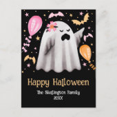 Cute Ghost Happy Halloween Briefkaart (Voorkant)