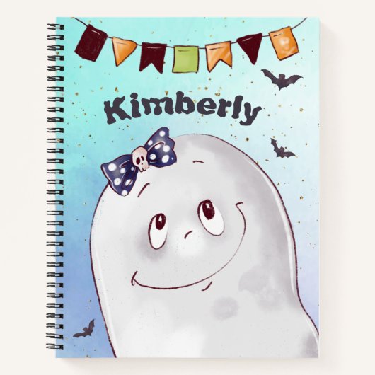 Cute Ghost Happy Halloween Notitieboek (Voorkant)