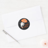 Cute Ghost Happy Halloween Ronde Sticker (Envelop)