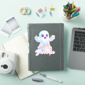 Cute Ghost Holographic Look Halloween Custom Sticker (iPad Cover)