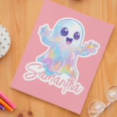 Cute Ghost Holographic Look Halloween Custom Sticker