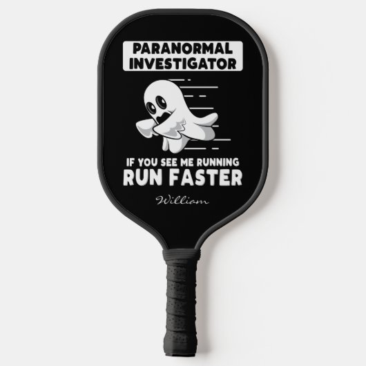 Cute Ghost Hunter Personalized Birthday Gag Pickleball Paddle (Achterkant)