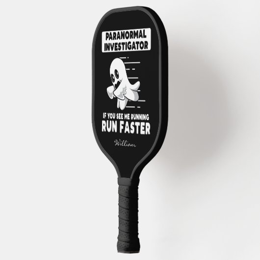 Cute Ghost Hunter Personalized Birthday Gag Pickleball Paddle (Links)