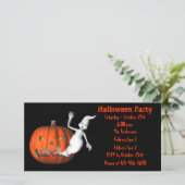 Cute Ghost Jack O Lantern Halloween Invite (Staand voorkant)