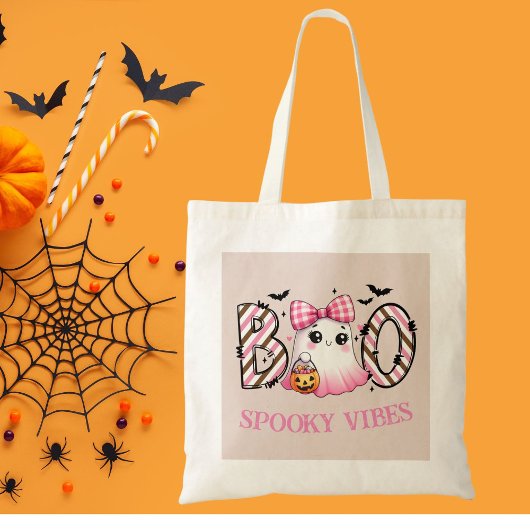 Cute Ghost Kinder Halloween Tote Bag