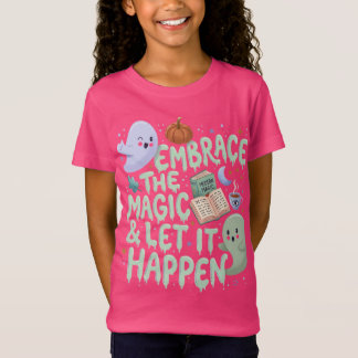 Cute Ghost & Magic Book Halloween Meisjes T-shirt