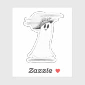 Cute Ghost met Bonnet Halloween Sticker (Vel)
