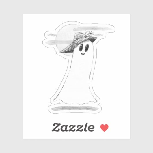 Cute Ghost met Bonnet Halloween Sticker (Vel)
