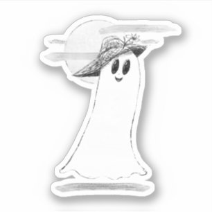 Cute Ghost met Bonnet Halloween Sticker