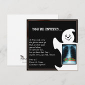 Cute Ghost met Snoep Halloween Party Uitnodigingen (Voorkant / Achterkant)