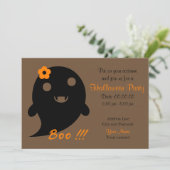 Cute Ghost met ventilator en woord "Boo" Kaart (Staand voorkant)