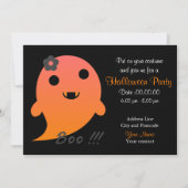 Cute Ghost met ventilator en woord "Boo" Kaart (Voorkant)