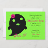 Cute Ghost met ventilator en woord "Boo" Kaart (Voorkant)