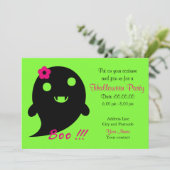 Cute Ghost met ventilator en woord "Boo" Kaart (Staand voorkant)