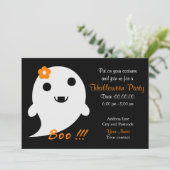 Cute Ghost met ventilator en woord "Boo" Kaart (Staand voorkant)