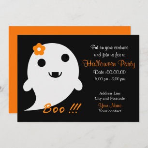 Cute Ghost met ventilator en woord "Boo" Kaart