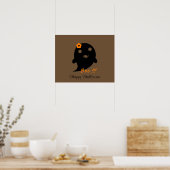 Cute Ghost met ventilator en woord "Boo" Poster (Keuken)