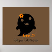 Cute Ghost met ventilator en woord "Boo" Poster (Voorkant)