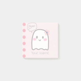 Cute Ghost Name Waterverf Pink Notes