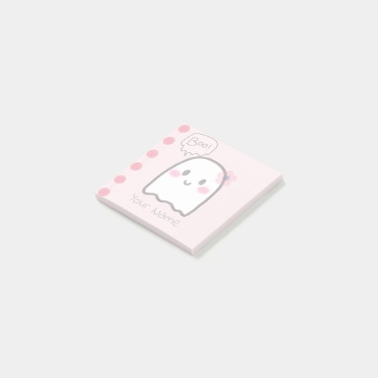 Cute Ghost Name Waterverf Pink Notes (Schuin)