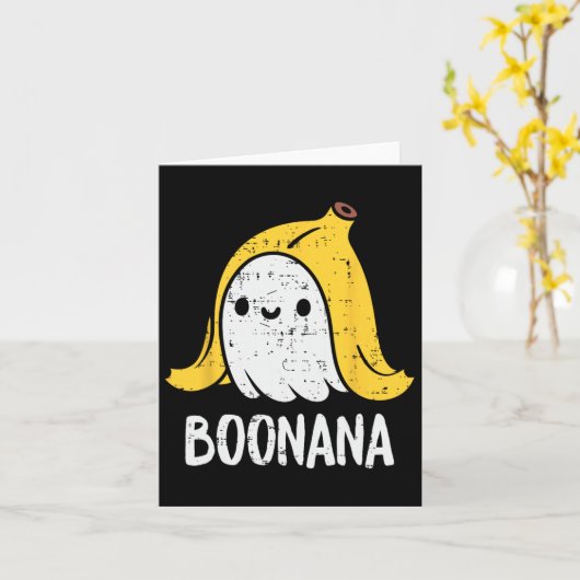 Cute Ghost Nana Halloween Kostuum Grappige Kindere Kaart (Gele Bloem)