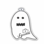 Cute Ghost Nurse Halloween Hand drawn Hospital Sta Sticker (Voorkant)