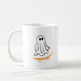 Cute ghost on skateboard koffiemok