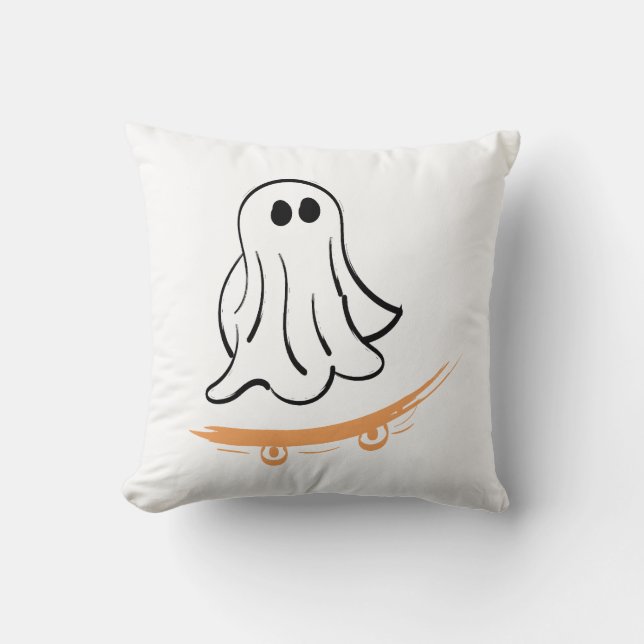 Cute ghost on skateboard kussen (Voorkant)