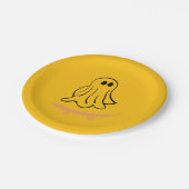 Cute ghost on skateboard papieren bordje (Gekanteld)