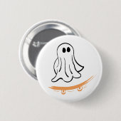 Cute ghost on skateboard ronde button 5,7 cm (Voorkant /achterkant)