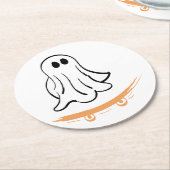 Cute ghost on skateboard ronde kartonnen onderzetter (Gebogen)