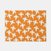 Cute Ghost Oranje Halloween Deurmat (Voorkant)