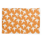 Cute Ghost Oranje Halloween Kussensloop (Achterkant-Links)