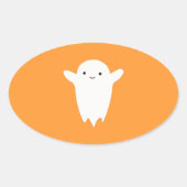 Cute Ghost Ovale Sticker (Voorkant)