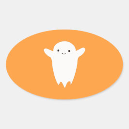 Cute Ghost Ovale Sticker