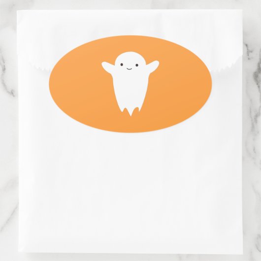 Cute Ghost Ovale Sticker (Tas)