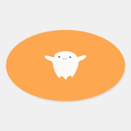 Cute Ghost Ovale Sticker