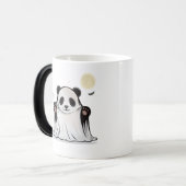 Cute Ghost Panda Under the Moon  Magische Mok (Voorkant links)