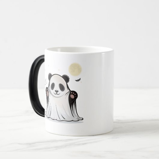 Cute Ghost Panda Under the Moon Magische Mok (Voorkant links)