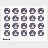 Cute Ghost Panda Under the Moon  Ronde Sticker (Vel)