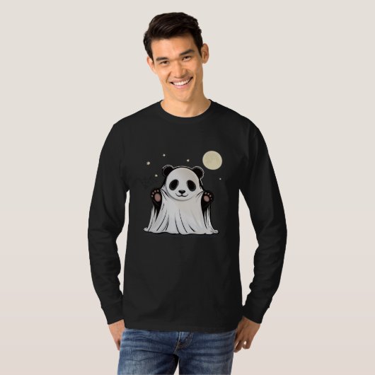 Cute Ghost Panda Under the Moon  T-shirt (Voorkant volledig)