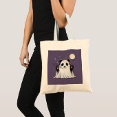 Cute Ghost Panda Under the Moon  Tote Bag (Voorkant (product))