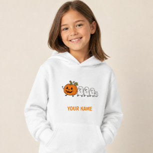 Cute Ghost Parade Halloween Kat Kids Hoodie