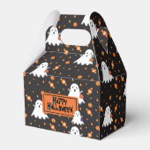 Cute Ghost Pattern Halloween Black Favor Box Bedankdoosjes (Achterkant)