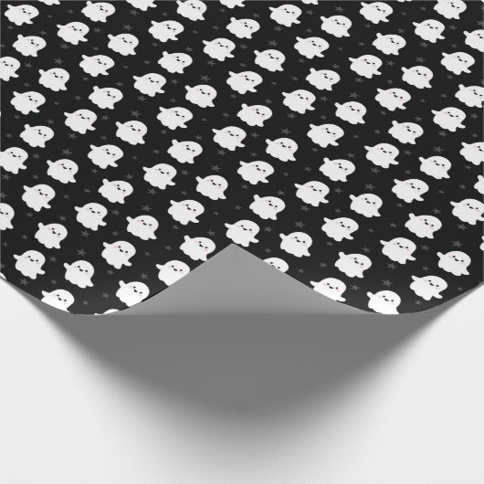 Cute Ghost Pattern – Halloween Seamless Design Cadeaupapier (Hoek)