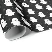 Cute Ghost Pattern – Halloween Seamless Design Cadeaupapier (Rol Hoek)