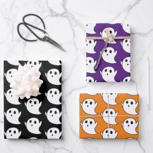 Cute Ghost Pattern Inpakpapier Vel (Voorkant)