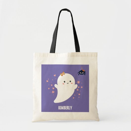 Cute Ghost Personalized Halloween Tote Bag (Voorkant)