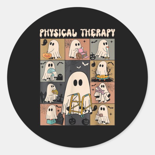 Cute Ghost Physical Therapy Pt Physical Therast Ha Ronde Sticker (Voorkant)