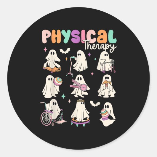 Cute Ghost Physical Therapy Pt Physical Therast Ha Ronde Sticker (Voorkant)